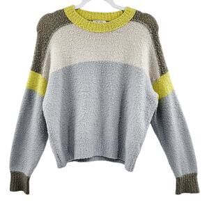 rag & bone Lilou Colorblock Crewneck Fuzzy Sweater Long-sleeve Women's Size S